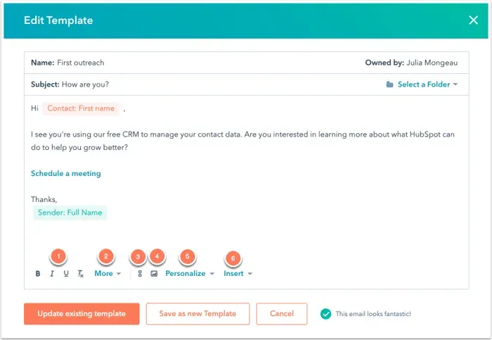 Create and send sales templates