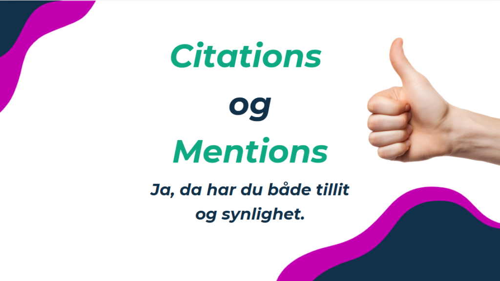 citations og mentions tilstede